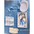 medical drainage urine bag with push valve